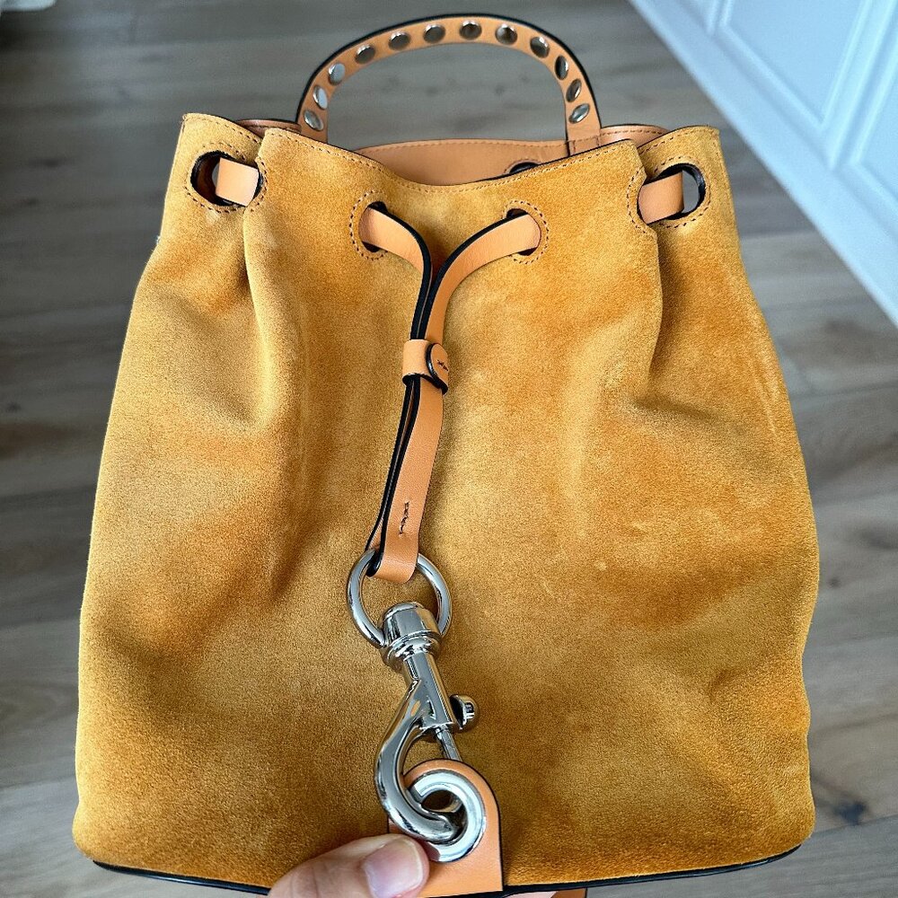 Rebecca Minkoff Gold Suede Backpack Purse